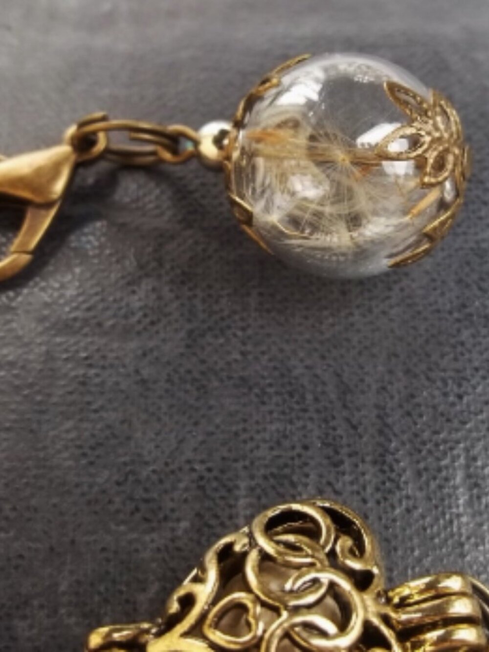 Whimsigoth Interchangeable Charm Keychain - OOAK - Cottagecore - Dandelion - Picture 5 of 6